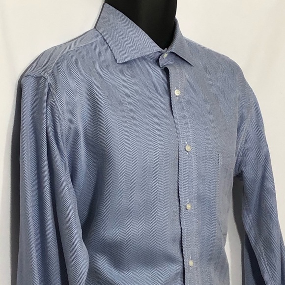 LOMBARDINI FIRENZE chevron stripes luxury shirt - Picture 7 of 9